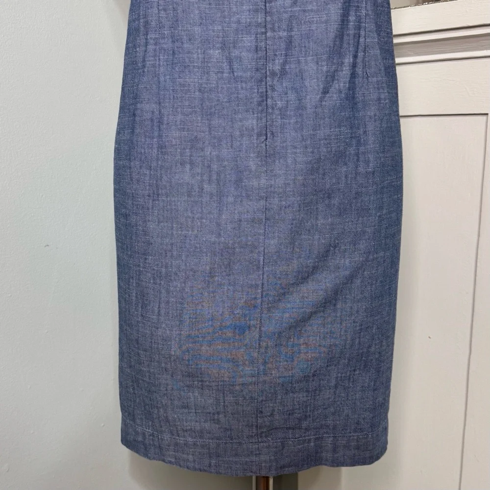 J. Crew Shoulder Tie Denim Blue Chambray Dress Large
